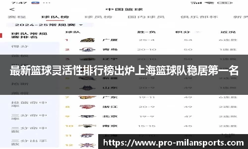 最新篮球灵活性排行榜出炉上海篮球队稳居第一名